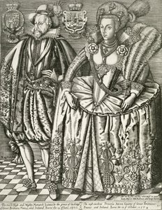 Portrait of James I and Anne of Denmark, Title Page from the Book of Kings, Engraved by Renold Elstrack
